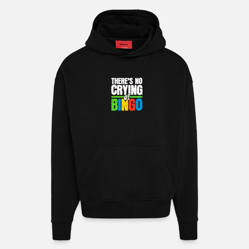 Bingo Bingo Joueurs Bingo Appels - Sweat à capuche bio épais oversize fabriqué en UE - SOLID BLACK