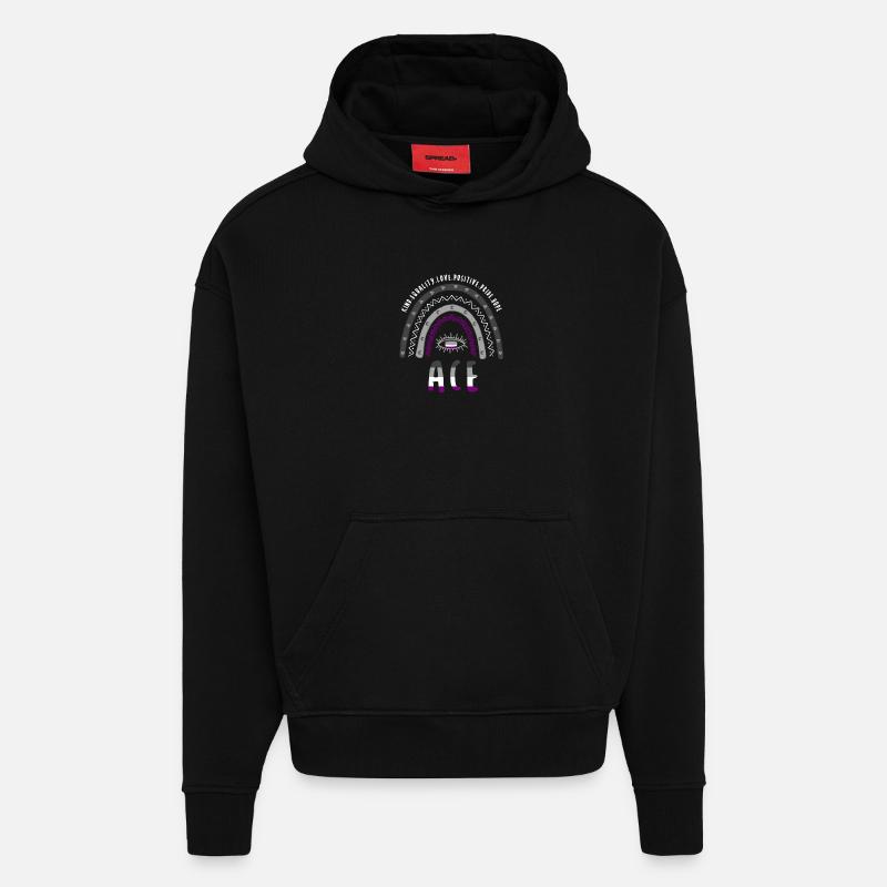 Boho Regenbogen Ace Pride - Hoodie- made by SPREAD - SOLID BLACK