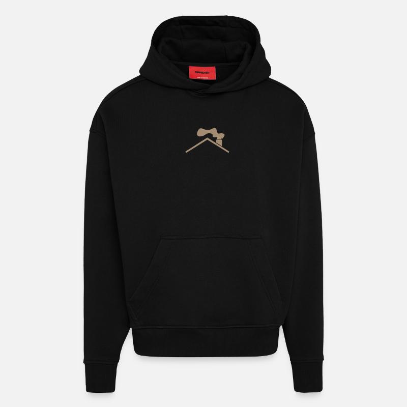 Toit de la maison - Sweat à capuche bio épais oversize fabriqué en UE - SOLID BLACK
