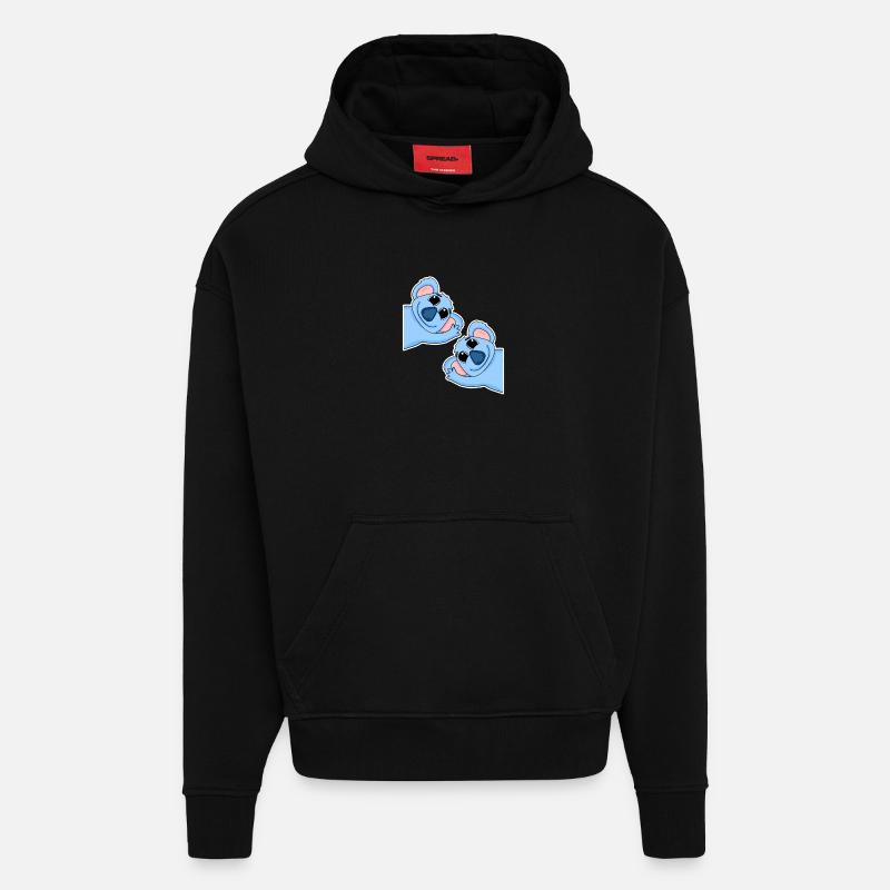 Koala Koalas - Sweat à capuche bio épais oversize fabriqué en UE - SOLID BLACK