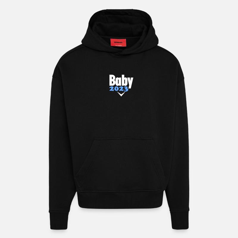Grossesse 2023 - Enceinte - Sweat à capuche bio épais oversize fabriqué en UE - SOLID BLACK