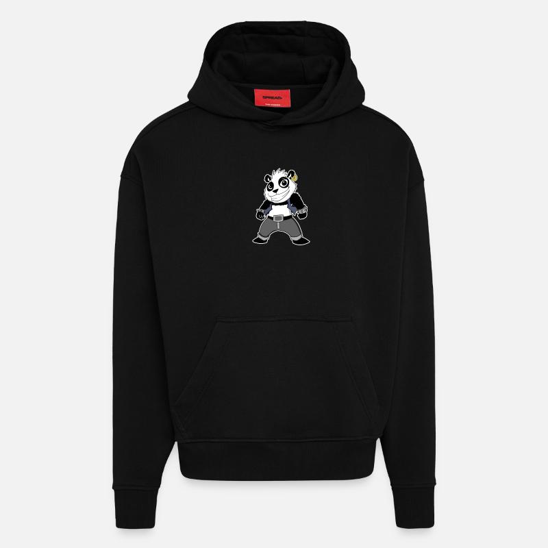 Cool Panda - Sweat à capuche bio épais oversize fabriqué en UE - SOLID BLACK
