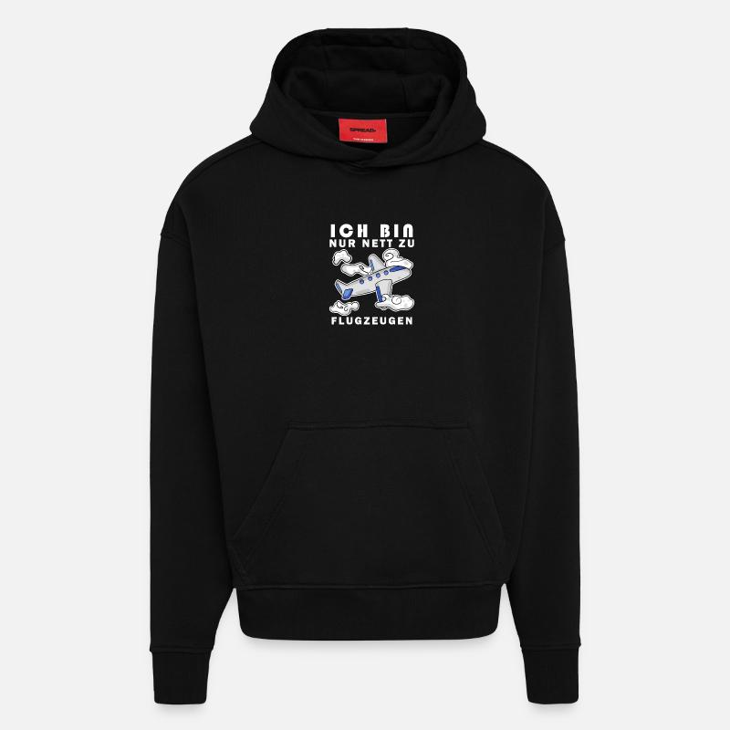 Flugzeug Spruch Geschenk - Hoodie- made by SPREAD  - SOLID BLACK
