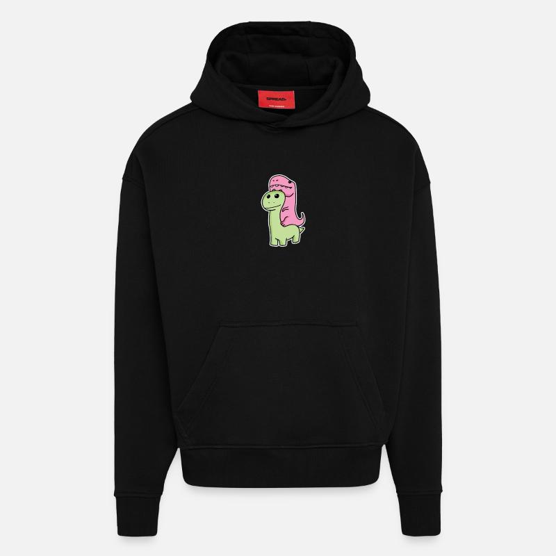 Zwei Dinosaurier - Hoodie- made by SPREAD  - SOLID BLACK
