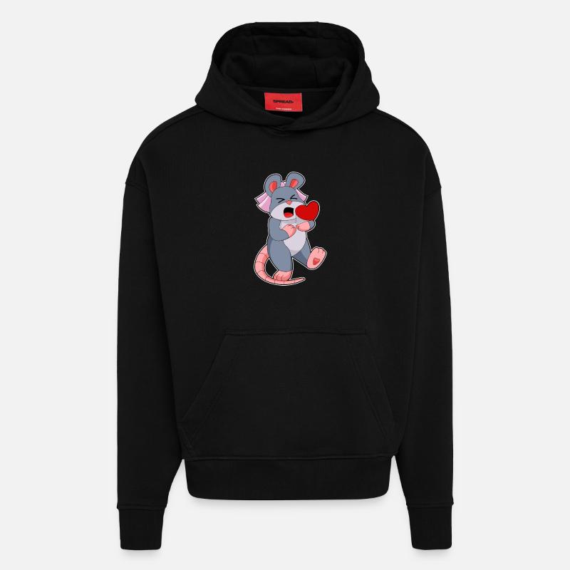 Mouse Bride Veil Wedding - Hoodie- made by SPREAD  - SOLID BLACK