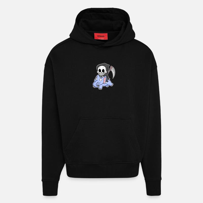 Grim Reaper Elephant - Hoodie- made by SPREAD - SOLID BLACK