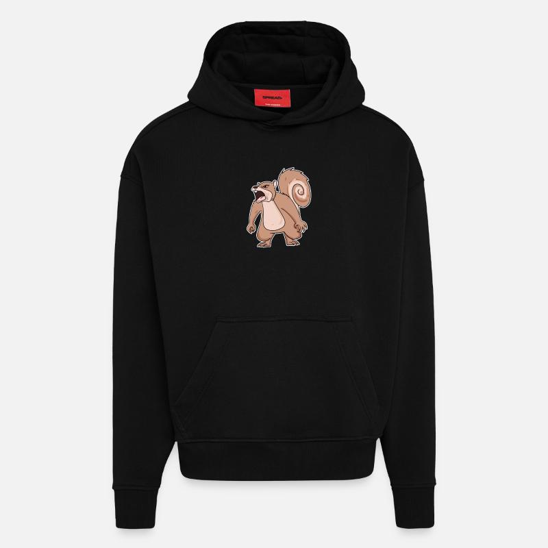 wütendes Eichhörnchen - Hoodie- made by SPREAD  - SOLID BLACK
