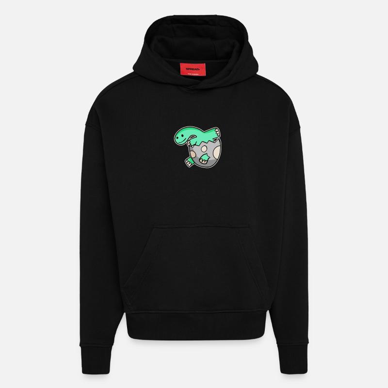 Bébé Dino - Sweat à capuche bio épais oversize fabriqué en UE - SOLID BLACK