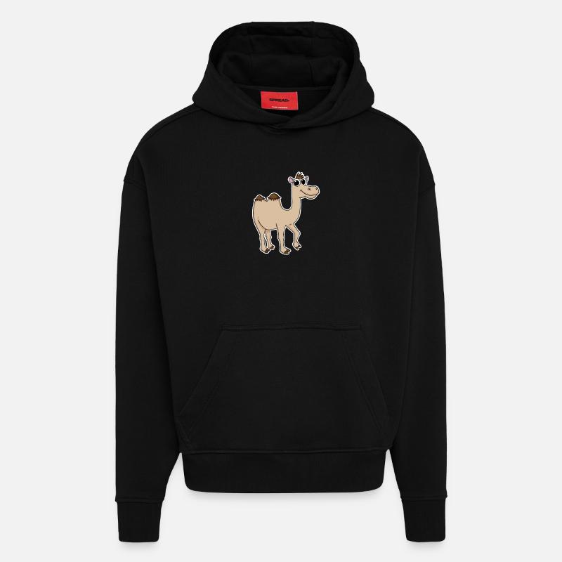 Chameau - Sweat à capuche bio épais oversize fabriqué en UE - SOLID BLACK