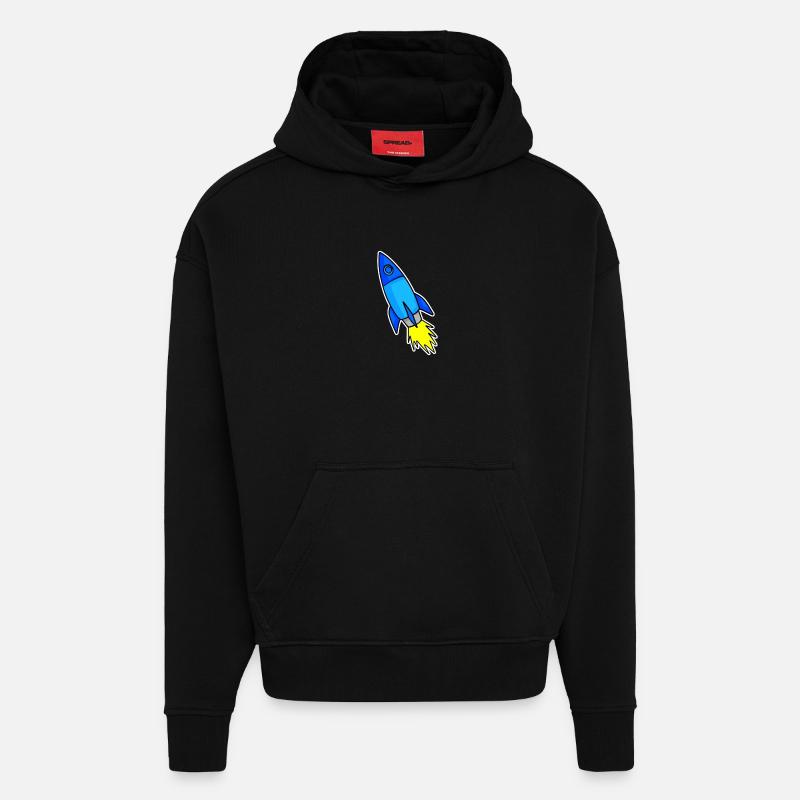 Blaue Rakete - Hoodie- made by SPREAD  - SOLID BLACK