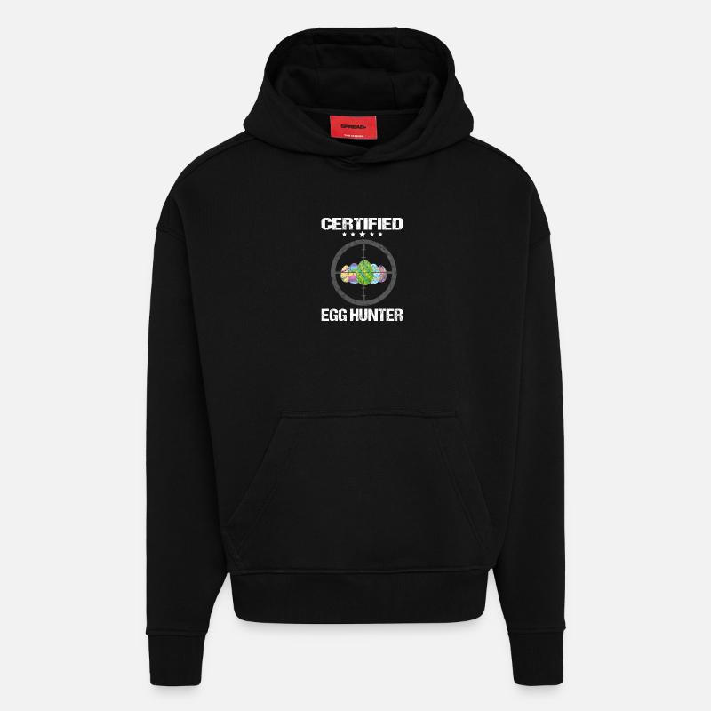 Certified Egg Hunter - Hoodie- made by SPREAD  - SOLID BLACK