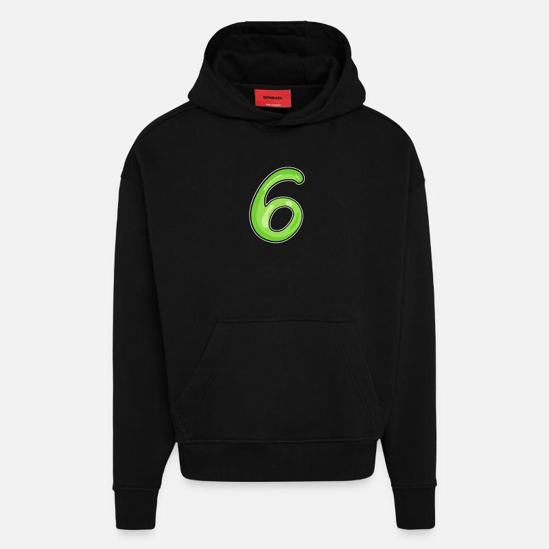 6 vert - Sweat à capuche bio épais oversize fabriqué en UE - SOLID BLACK
