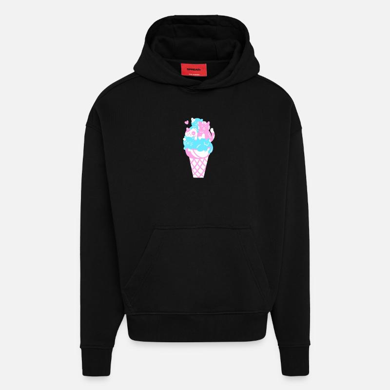 Eis Eiscreme - Hoodie- made by SPREAD  - SOLID BLACK
