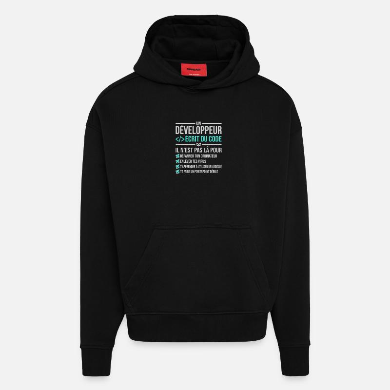 Entwickler, der Code schreibt - Hoodie- made by SPREAD  - SOLID BLACK
