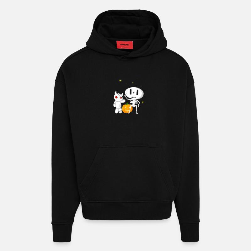 Halloweengesellschaft Gespenst und Monsterchen - Hoodie- made by SPREAD  - SOLID BLACK