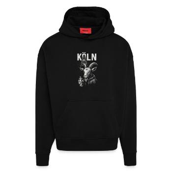 Kölner Streetstyle Ziege - Hoodie- made by SPREAD  - SOLID BLACK - Vorne