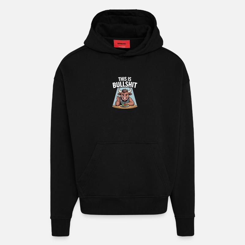 C’est l’édition Bullshit Salad - Sweat à capuche bio épais oversize fabriqué en UE - SOLID BLACK