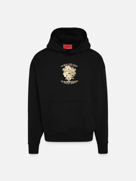 Chickens Saying - Hoodie- made by SPREAD - SOLID BLACK