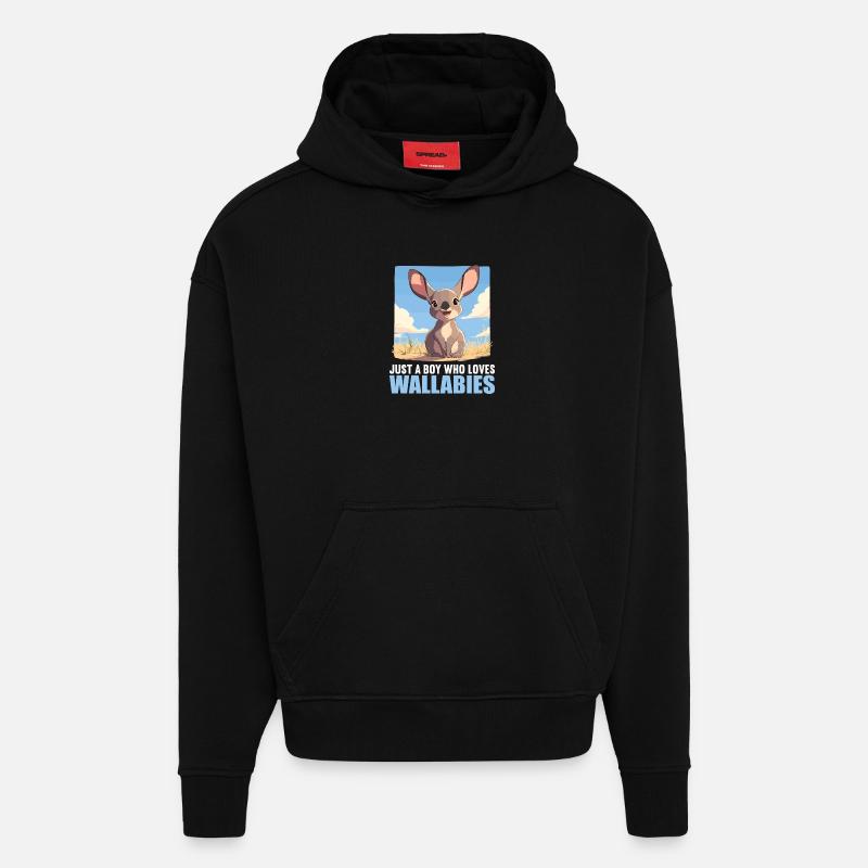 Wallabys Wallaby - Hoodie- made by SPREAD  - SOLID BLACK