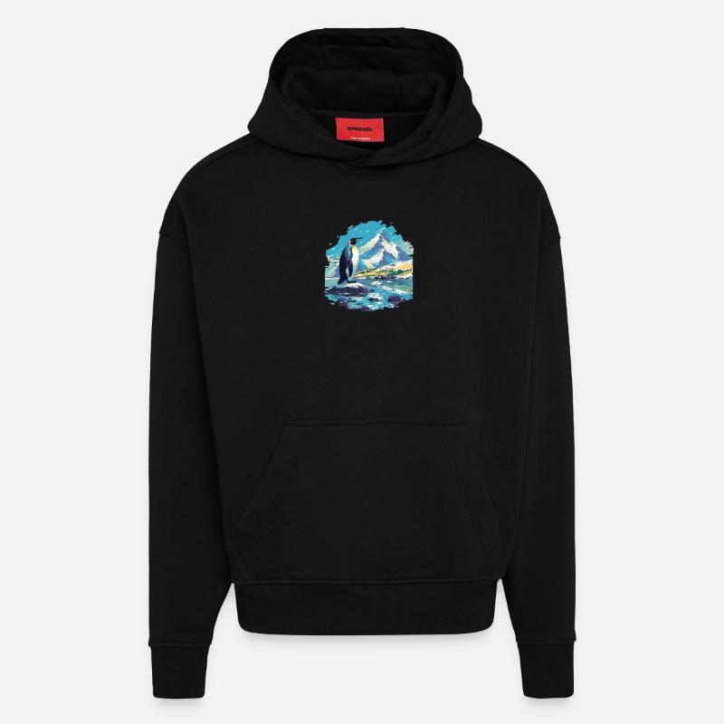 Pingouins Pingouin - Sweat à capuche bio épais oversize fabriqué en UE - SOLID BLACK
