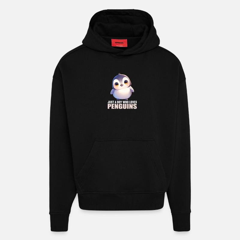 Pingouins Pingouin - Sweat à capuche bio épais oversize fabriqué en UE - SOLID BLACK
