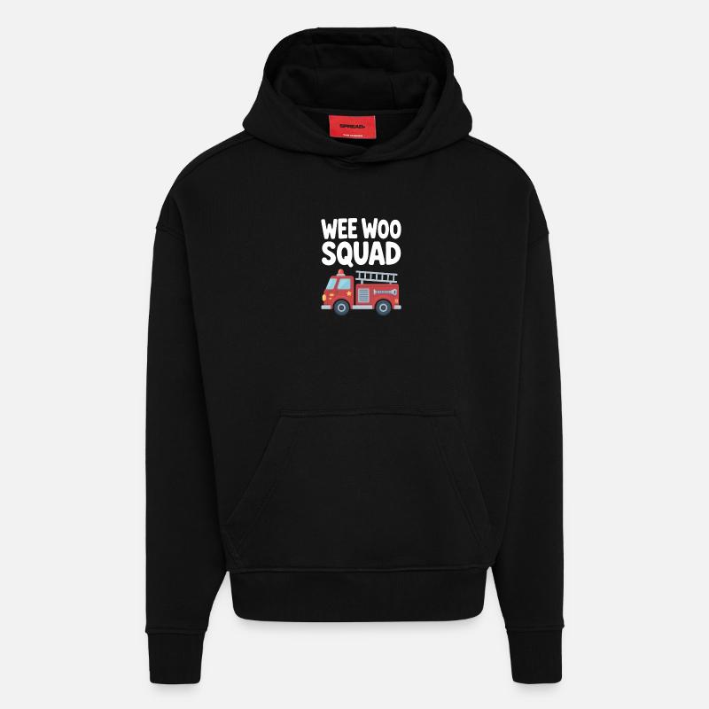 Wee Woo Squad Feuerwehr Auto Spass - Hoodie- made by SPREAD  - SOLID BLACK