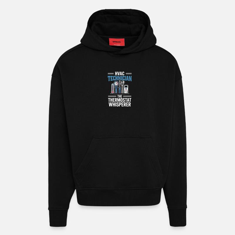 Thermostat Flüsterer HVAC Techniker Geschenk - Hoodie- made by SPREAD - SOLID BLACK