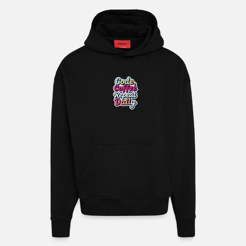 Code Schlaf Debug Wiederholungsprogramm Shirt - Hoodie- made by SPREAD  - SOLID BLACK