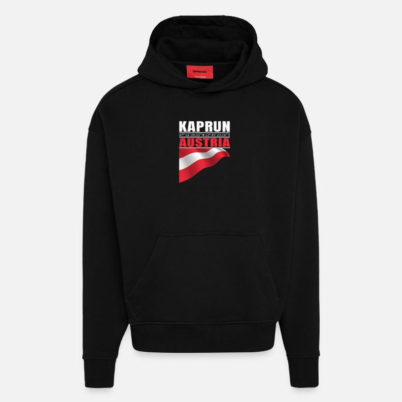 Kaprun - Sweat à capuche bio épais oversize fabriqué en UE - SOLID BLACK