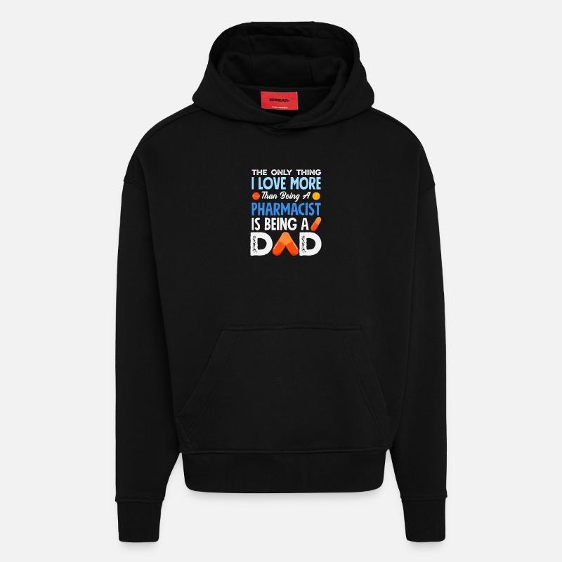 Pharmacien Technicien Pharmaceutique - Sweat à capuche bio épais oversize fabriqué en UE - SOLID BLACK