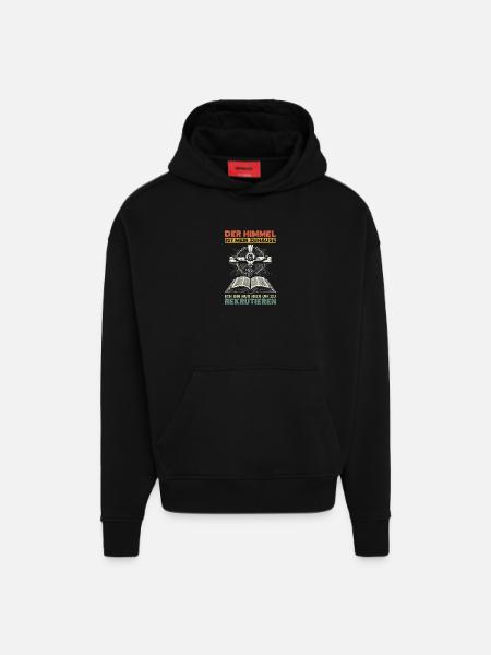 Le paradis est mon église chrétienne - Sweat à capuche bio épais oversize fabriqué en UE - SOLID BLACK