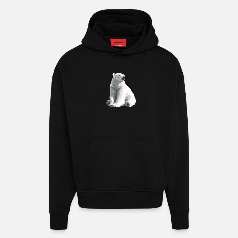 Polar Bär Illustration Eislicht - Hoodie- made by SPREAD - SOLID BLACK