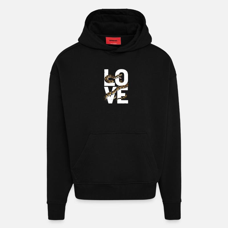 Königspython Schlangen LOVE Terrarium Python - Hoodie- made by SPREAD  - SOLID BLACK