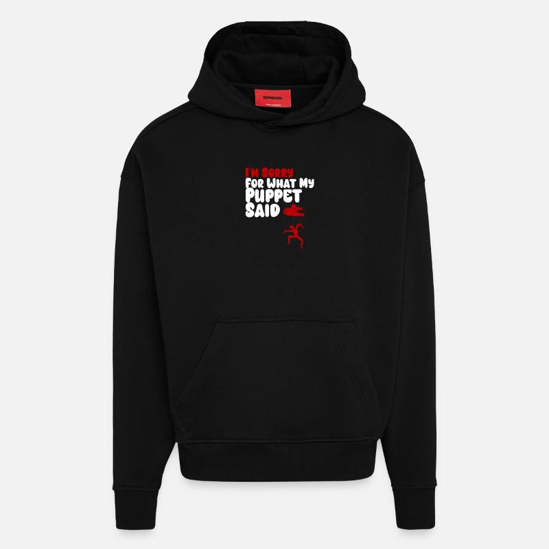 Puppet Confession on Strings - Hoodie- made by SPREAD - SOLID BLACK