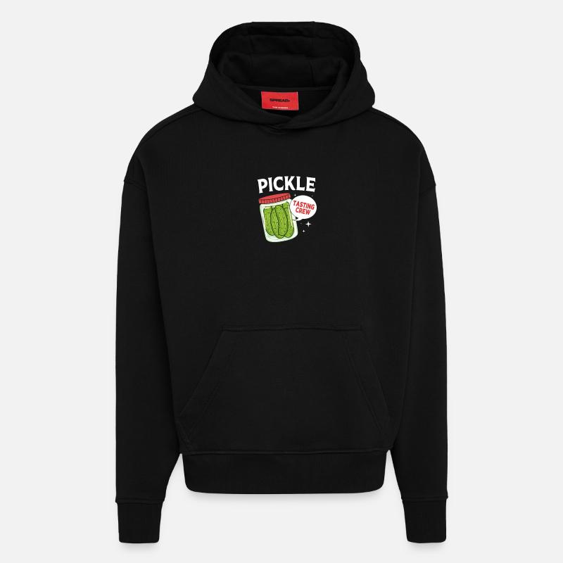 Cornichon concombre - Sweat à capuche bio épais oversize fabriqué en UE - SOLID BLACK