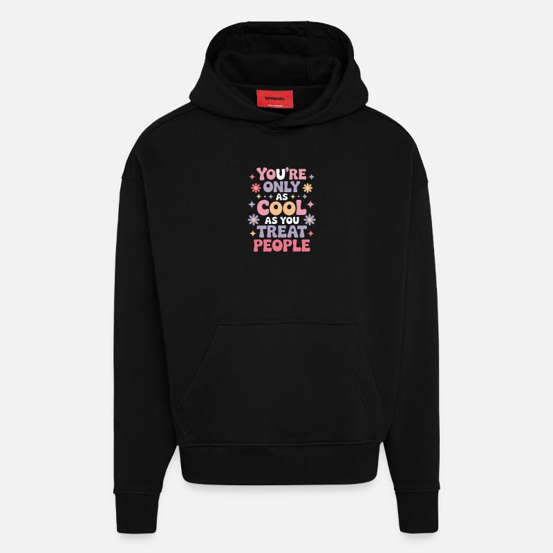 Spruch Statement Respekt Freundlichkeit Geschenk - Hoodie- made by SPREAD - SOLID BLACK
