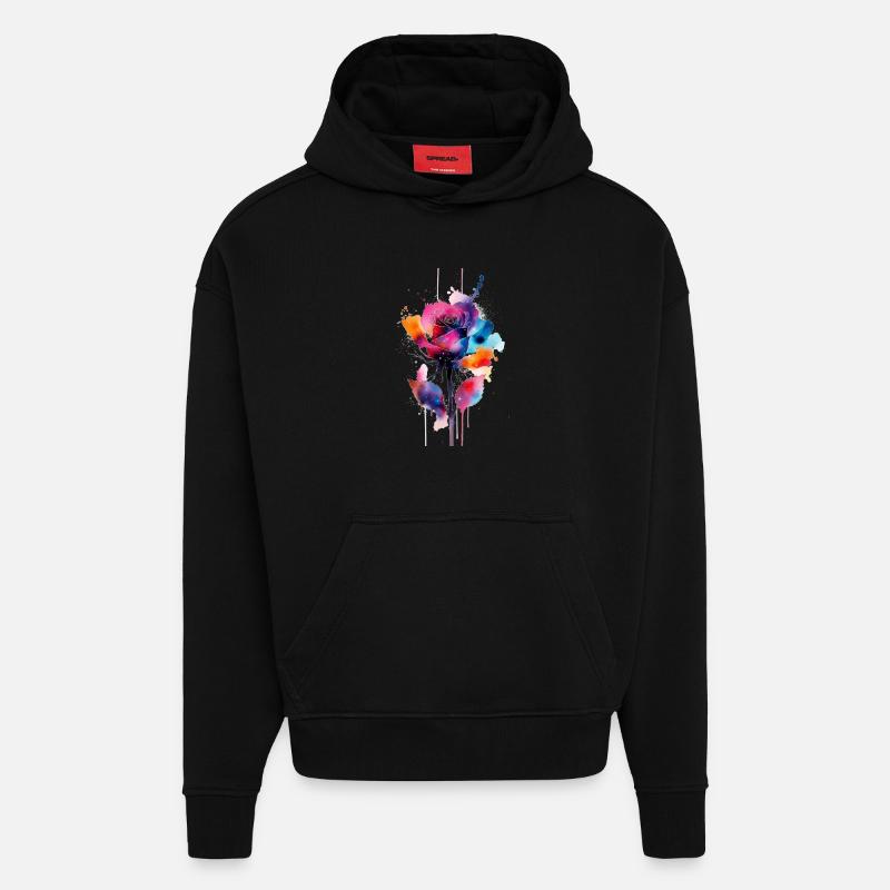 Blume - Hoodie- made by SPREAD  - SOLID BLACK