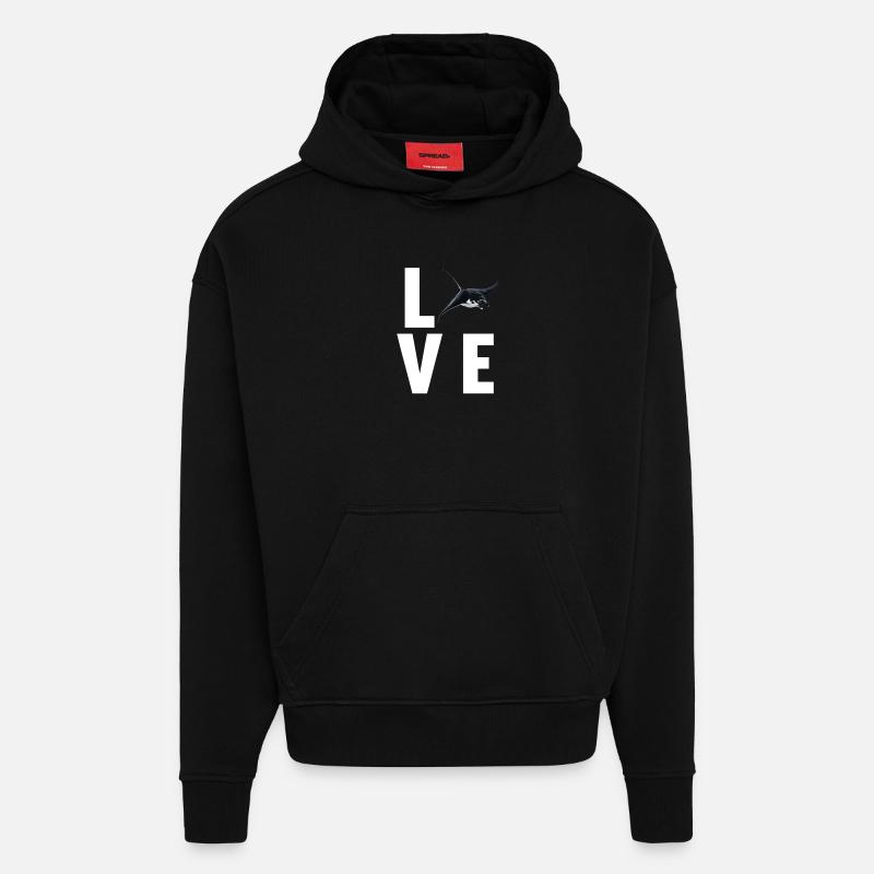 Rays Manta Rays - Hoodie- made by SPREAD - SOLID BLACK