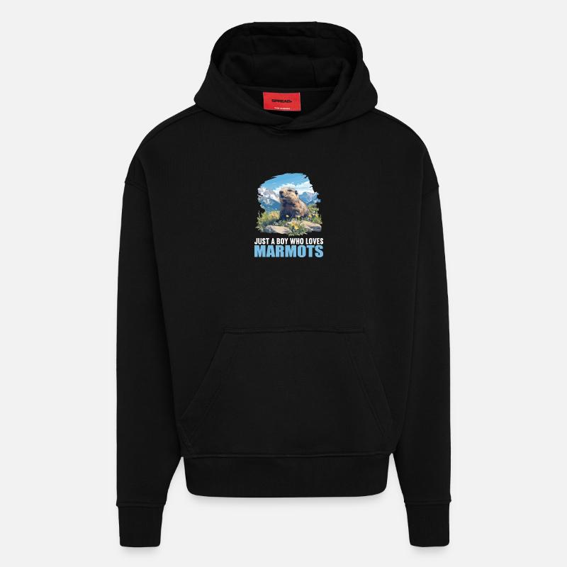 Marmots Groundhog - Hoodie- made by SPREAD - SOLID BLACK