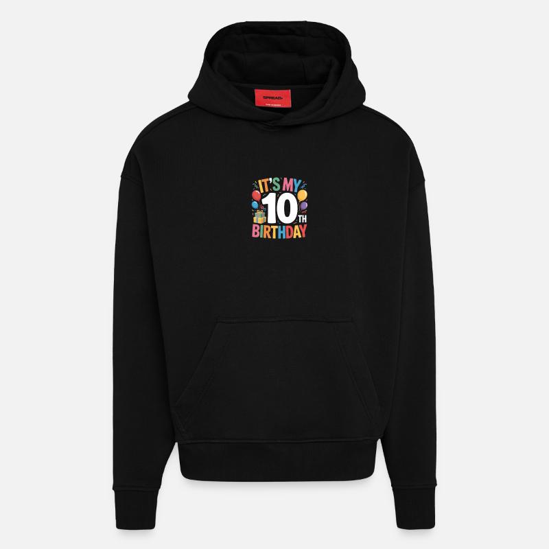 10e anniversaire - Sweat à capuche bio épais oversize fabriqué en UE - SOLID BLACK
