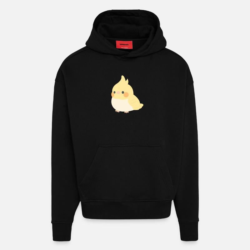 calopsitte - Sweat à capuche bio épais oversize fabriqué en UE - SOLID BLACK