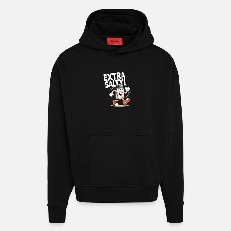 Drôle Extra Salé - Sweat à capuche bio épais oversize fabriqué en UE - SOLID BLACK