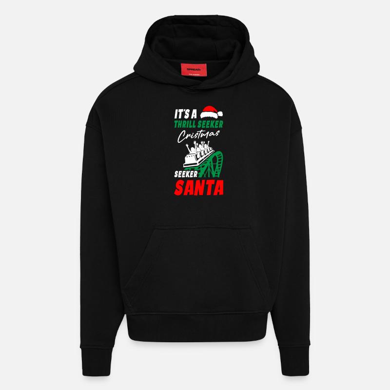 Roller Coaster Christmas - Hoodie- made by SPREAD - SOLID BLACK