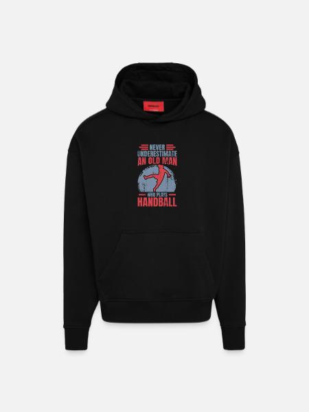 Handball Großvater - Hoodie- made by SPREAD - SOLID BLACK
