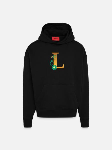 L - Hoodie- made by SPREAD - SOLID BLACK