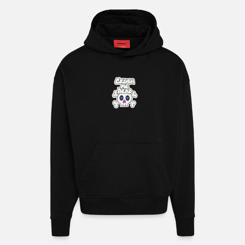 Écrase-moi - Sweat à capuche bio épais oversize fabriqué en UE - SOLID BLACK