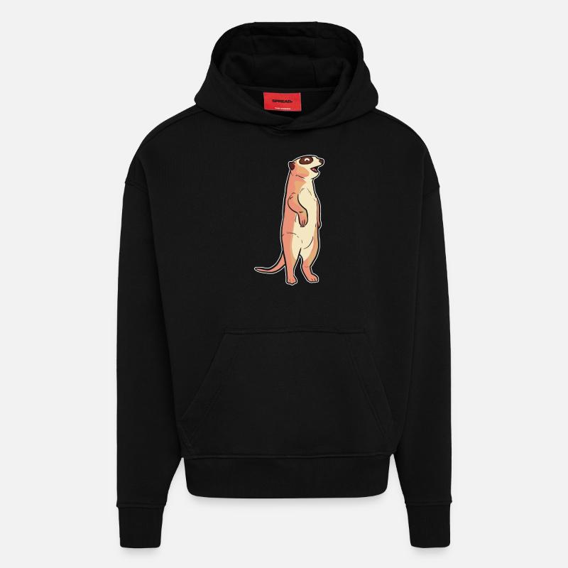 Suricate - Sweat à capuche bio épais oversize fabriqué en UE - SOLID BLACK