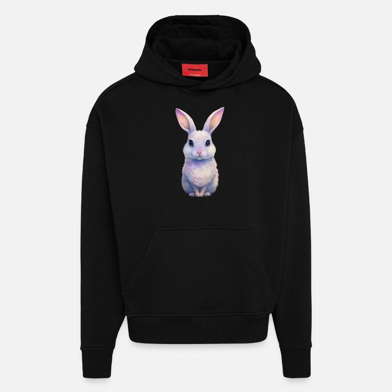 Mignonlapinrabbit - Sweat à capuche bio épais oversize fabriqué en UE - SOLID BLACK