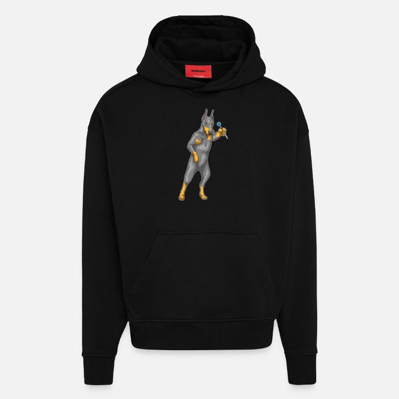 Doberman Dart Dart - Sweat à capuche bio épais oversize fabriqué en UE - SOLID BLACK
