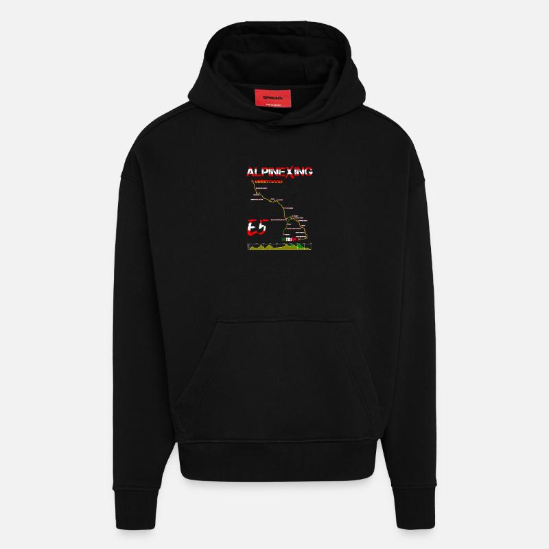 E5 Oberstdorf Meran - Hoodie- made by SPREAD  - SOLID BLACK